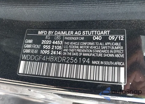 2013 Mercedes-Benz C 250 Sport из США, поврежденный, VIN WDDGF4HBXDR256194